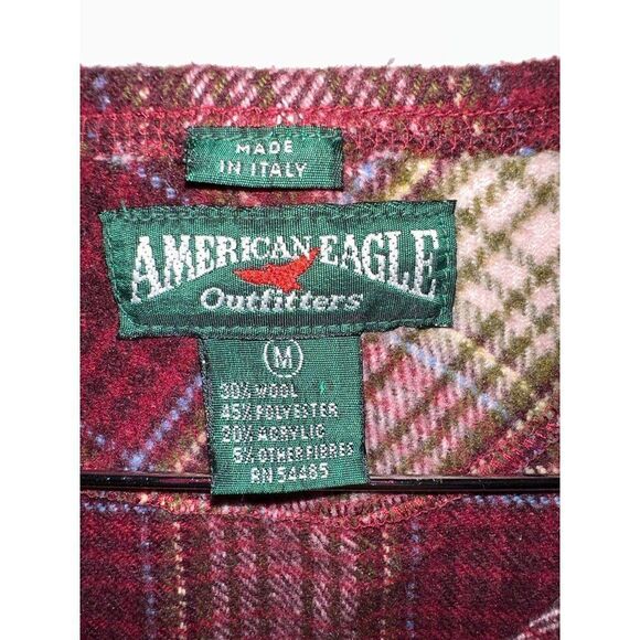 American Eagle Outfitters Vest Vintage Plaid Wool Blend Made in Italy  Size Med - Picture 7 of 9